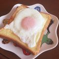 パンプキンちゃん♡'s cooksnap of when they made 天空の城ラピュタのパズー特製目玉焼きパン.
