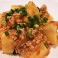くりくり。's cooksnap of when they made 新じゃがのトマト挽き肉あんかけ.