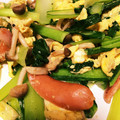 kiyominx's cooksnap of when they made 超簡単！小松菜とウィンナーと卵の炒め物.