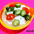 みんとこ's cooksnap of when they made 簡単が嬉♪おつまみにイカトマおくら.