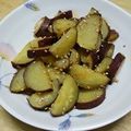 書セラピスト流香's cooksnap of when they made 簡単楽チン❤さつまいもの黒ごまバター焼き.