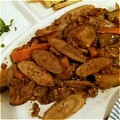 おざゆみ's cooksnap of when they made 牛とナスとごぼうのオイソース炒め.