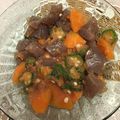 のんマリ's cooksnap of when they made 蒟蒻とオクラ・人参のたらこ味噌あえ♪.