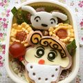 vivian☆'s cooksnap of when they made キャラ弁 クレヨンしんちゃん シロ＆ひま.