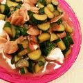 Kosumama's cooksnap of when they made きゅうりベーコン炒め♪豆腐のっけ盛り.