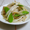 nasubeam's cooksnap of when they made 絹さやともやしの豚肉炒め.