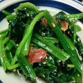 3時のおやじ's cooksnap of when they made ほうれん草と舞茸の梅バター醤油炒め.