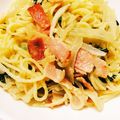 けんごずきっちん's cooksnap of when they made エリンギとほうれん草のクリームパスタ★.