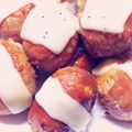 jam。's cooksnap of when they made とろ〜りチーズの肉巻きおにぎり.