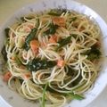 にゃんこしぇんしぇー's cooksnap of when they made ＊塩鮭とほうれん草のパスタ＊.