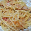 saravenus's cooksnap of when they made スパゲッティ・アマトリチャーナ　.