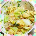 yg7777777's cooksnap of when they made ラディッシュとかいわれのバタポン卵炒め.