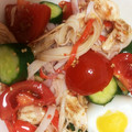 えみらくる's cooksnap of when they made トマトときゅうりとささみの中華和え.