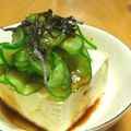りんりん母さん's cooksnap of when they made きゅうりいっぱいゴマ油醤油冷奴♥.