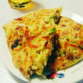 みどりつき＊。's cooksnap of when they made 今までになかった！！納豆でお好み焼き♪.