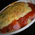 abumix's cooksnap of when they made 薄切りポテトとソーセージのミートグラタン.