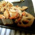 erisimo's cooksnap of when they made れんこんとコンニャクのきんぴら.