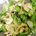 きょこた★'s cooksnap of when they made ☆絹さやと新たまねぎでじゃこ玉炒め～☆.