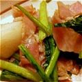 ohanap's cooksnap of when they made アスパラベーコン、かぶの葉も入れました.
