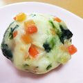 ねこねここさん's cooksnap of when they made 離乳食にも♪簡単蒸しパン(卵・乳不使用).