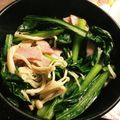 mihonakari's cooksnap of when they made 簡単！えのき.小松菜.ベーコンバター炒め.