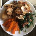 yaokiyaoki's cooksnap of when they made ほうれん草とニンジンの彩りソテー丼★.