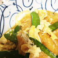 みづママふわりん's cooksnap of when they made たっぷり☆きぬさやと油揚げの卵とじ.