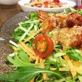 えりこは's cooksnap of when they made 鶏から揚げのせ☆水菜サラダ.