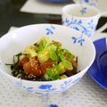 putimiko's cooksnap of when they made マグロとアボガドの胡麻油入りだれの丼.