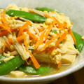 Coo1215's cooksnap of when they made さやえんどうと高野豆腐のたまごとじ♪.