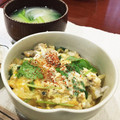 もち子○'s cooksnap of when they made 土鍋炊きご飯★あさりとわけぎの卵とじ丼.