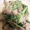 まいまいーかたつむり's cooksnap of when they made 水菜と豚肉の味噌マヨネーズ炒め　味噌マヨ.