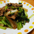 さっくー's cooksnap of when they made 小松菜と豚こま肉のさっぱり炒め物.