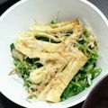 Giabbico's cooksnap of when they made 菜の花(青菜)と油揚げの辛子和え☆.