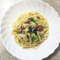 RoomA's cooksnap of when they made 簡単♪白菜とウインナーの生クリームパスタ.