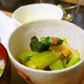 shimaru's cooksnap of when they made 小松菜と油揚げの煮びたし～梅風味～.