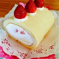 みさなつママ's cooksnap of when they made ふわふわ苺ロールケーキ˙ᵕ˙⑅.
