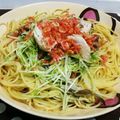 kuroshia's cooksnap of when they made 豆苗と桜えびであっさりパスタ！.