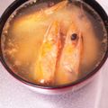 いわた＊'s cooksnap of when they made ♡海老の頭のお味噌汁♡.