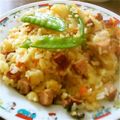 り～んごりんご's cooksnap of when they made 絹さや卵チャーハン.