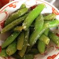 桃大好き's cooksnap of when they made スナップえんどうのガリバタ☆クレソル炒め.