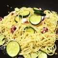 さちaro's cooksnap of when they made ✿タコとズッキーニのPペペロンチーノ風✿.
