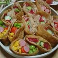 クック4R31FI☆'s cooksnap of when they made 薔薇咲く3色いなり寿司簡単お弁当.
