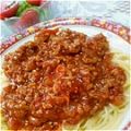 whitecolor's cooksnap of when they made 即席＊ミートソーススパゲティー.