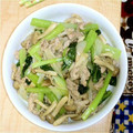 moro26's cooksnap of when they made しめじと豚肉と小松菜のマヨネーズ炒め.