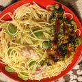 レディーみみ's cooksnap of when they made 【約460Kcal】空豆と生ハムのパスタ.