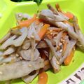 リラシャン's cooksnap of when they made フライパンで！蓮根、牛蒡、人参のきんぴら.