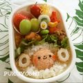 ＊ぷくよし＊'s cooksnap of when they made 未年のおにぎり♪キャラ弁.