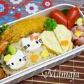 MAMAJA's cooksnap of when they made 幼稚園 お弁当 キャラ弁♡キティ.