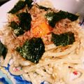 itumo2ko25's cooksnap of when they made 釜玉焼きうどん.